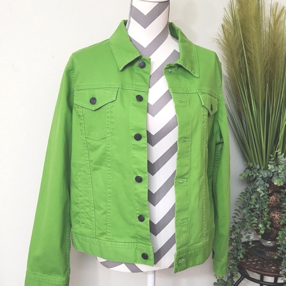 Talbots Bright Green Jean Jacket - Picture 2 of 12